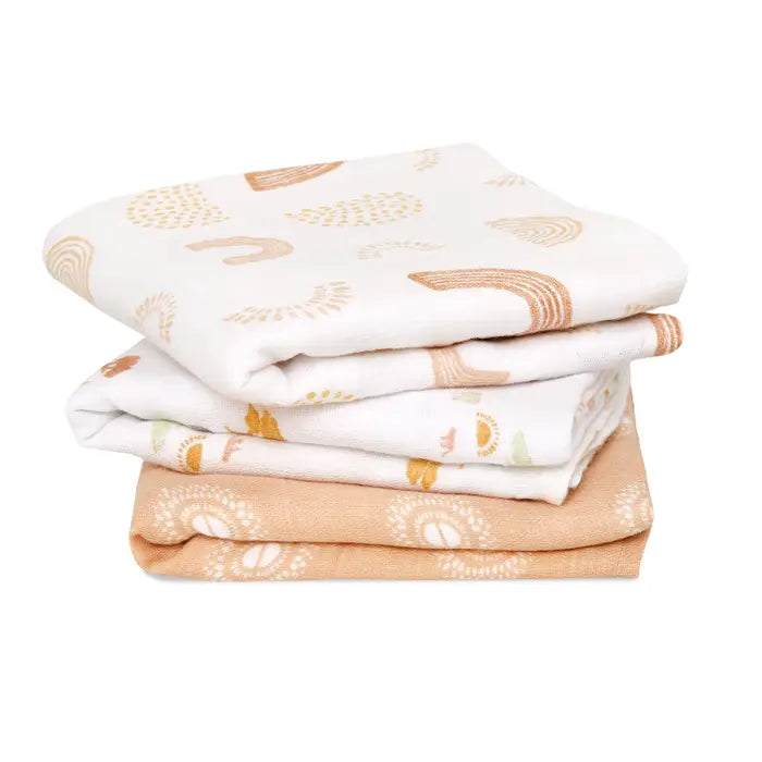 Aden + Anais - Cotton Muslin Squares - Keep Rising (3 Pack) - Mabel & Fox