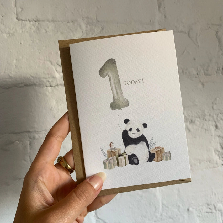 Little Roglets - 1st Birthday Card - Panda