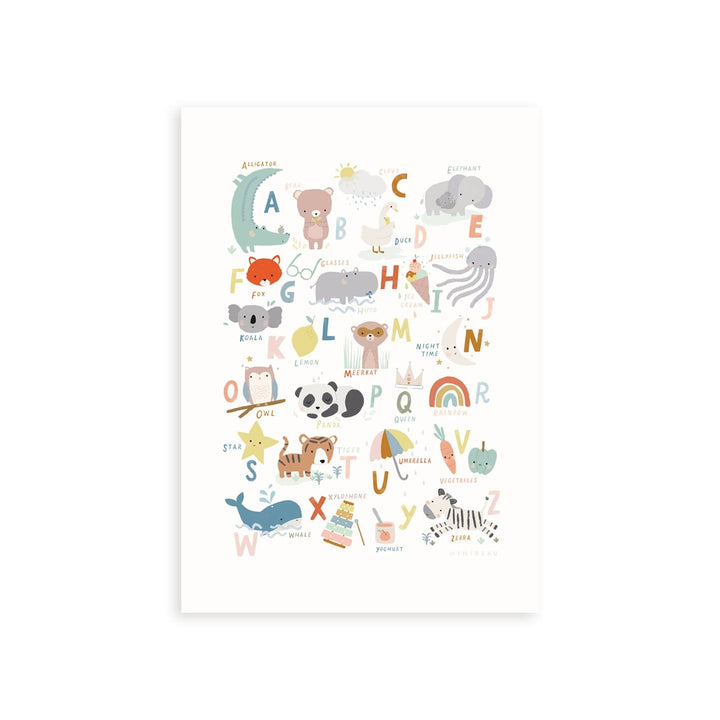 Minibeau - Art Print - Cute Animals Alphabet