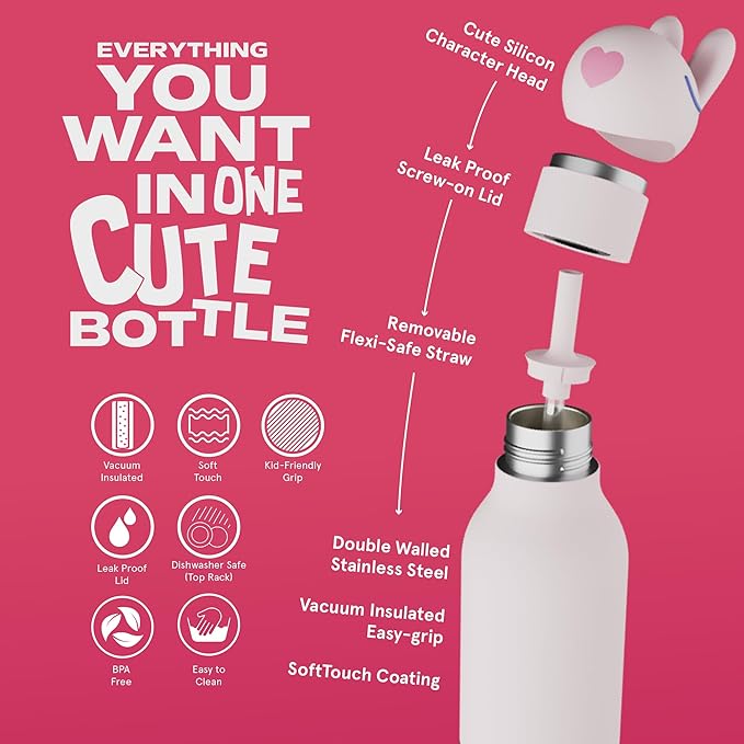Asobu - Bestie Water Bottle - Bubbles Bunny - Mabel & Fox