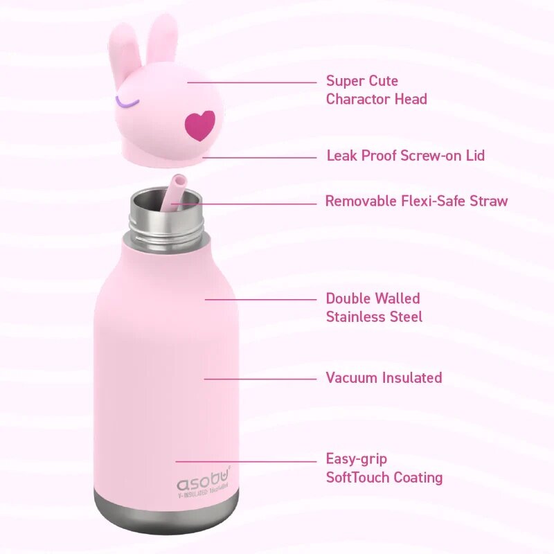 Asobu - Bestie Water Bottle - Bubbles Bunny - Mabel & Fox