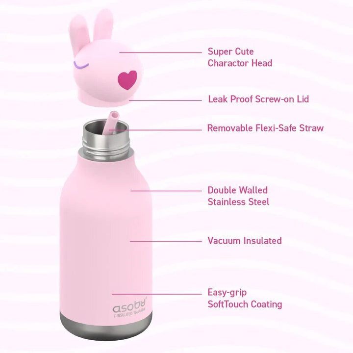 Asobu - Bestie Water Bottle - Bubbles Bunny - Mabel & Fox