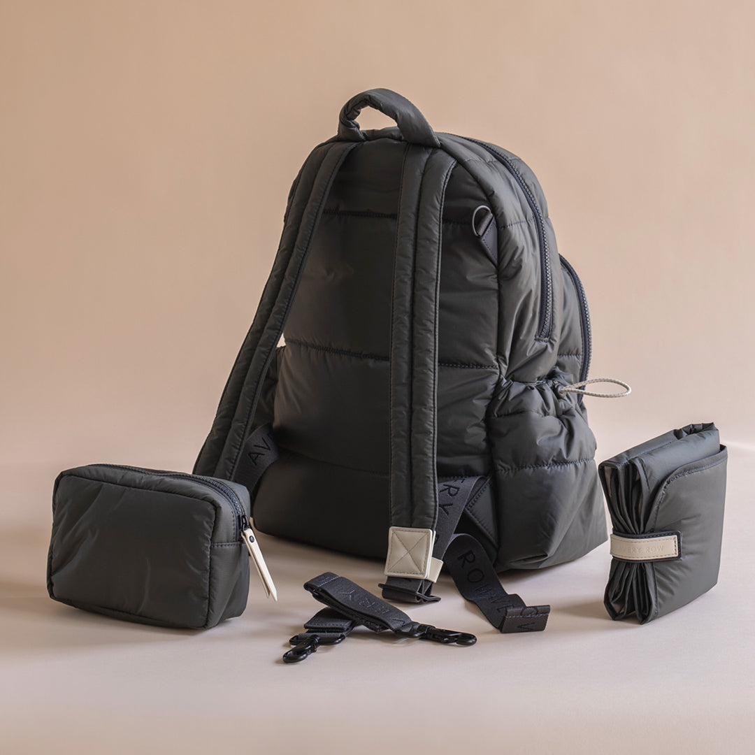 Avery Row - Baby Changing Backpack - Black - Mabel & Fox