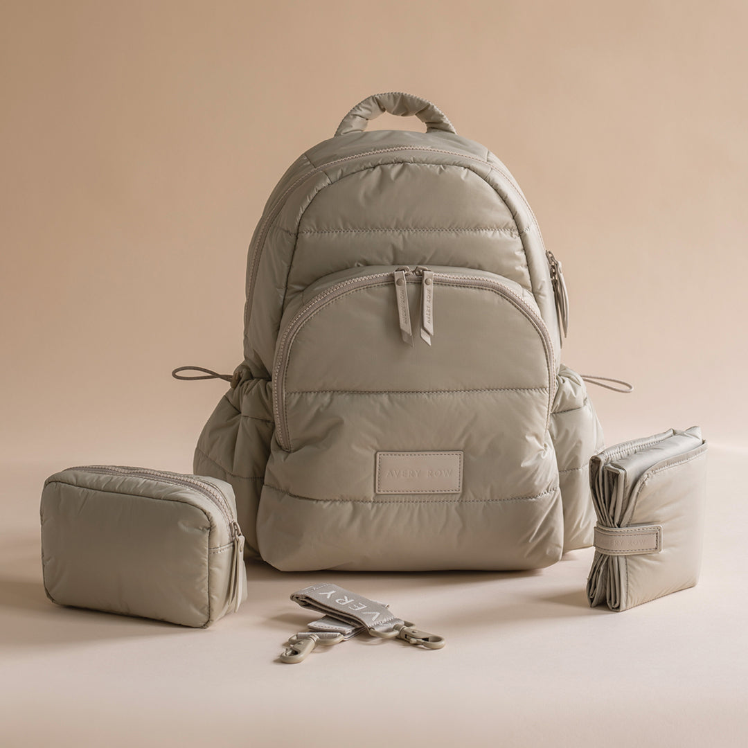 Avery Row - Baby Changing Backpack - Oyster - Mabel & Fox
