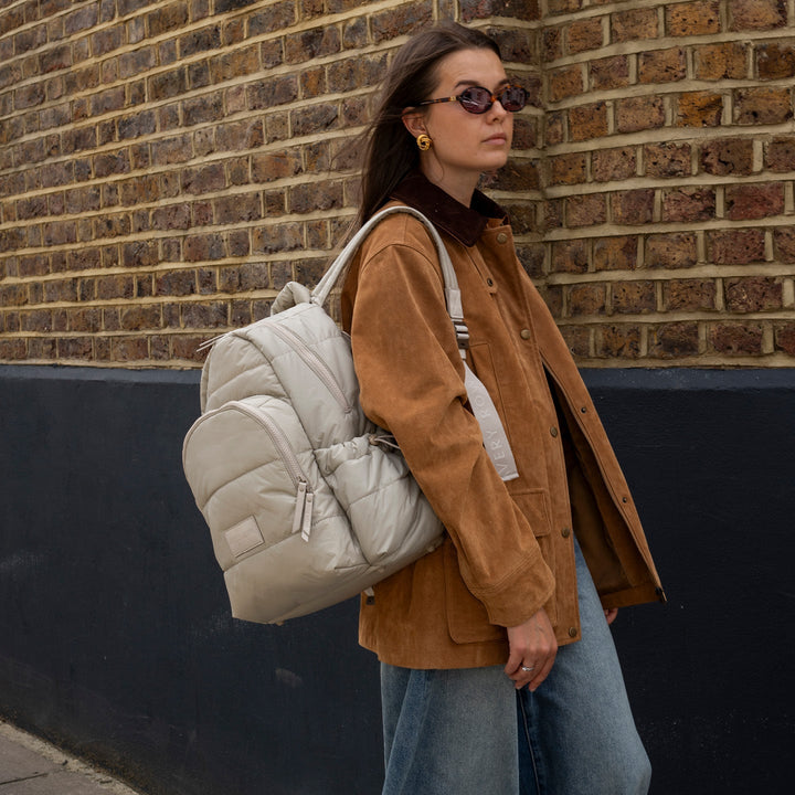 Avery Row - Baby Changing Backpack - Oyster - Mabel & Fox