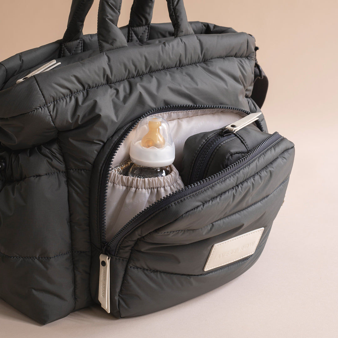 Avery Row - Baby Changing Tote Bag - Black - Mabel & Fox