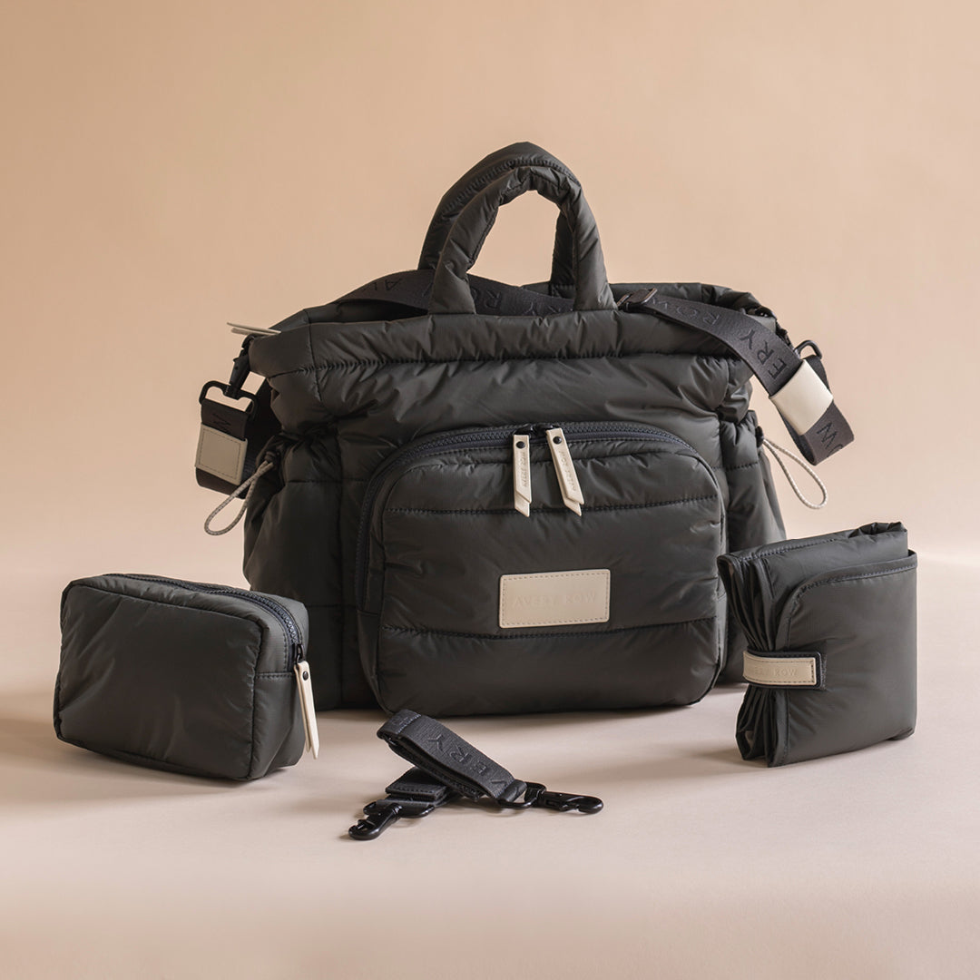 Avery Row - Baby Changing Tote Bag - Black - Mabel & Fox