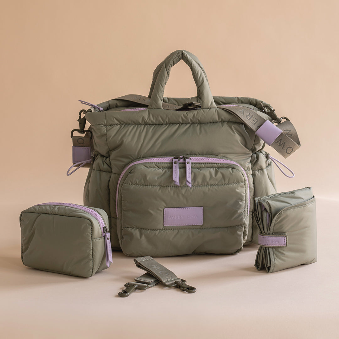 Avery Row - Baby Changing Tote Bag - Olive Green - Mabel & Fox
