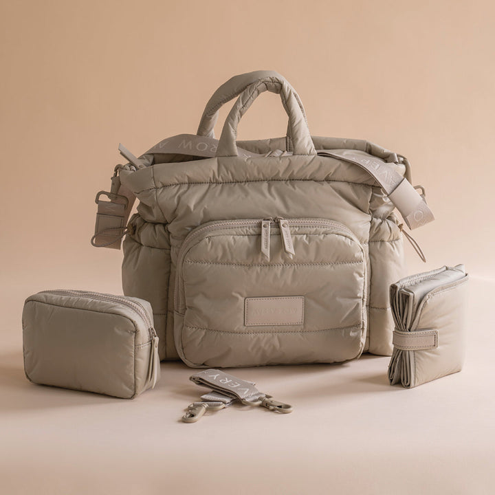 Avery Row - Baby Changing Tote Bag - Oyster - Mabel & Fox