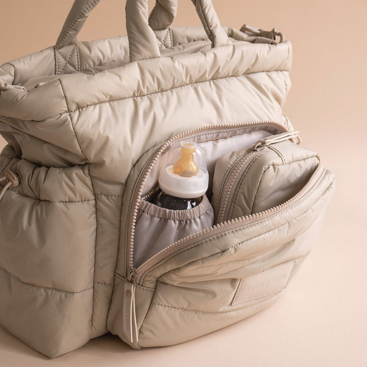 Avery Row - Baby Changing Tote Bag - Oyster - Mabel & Fox