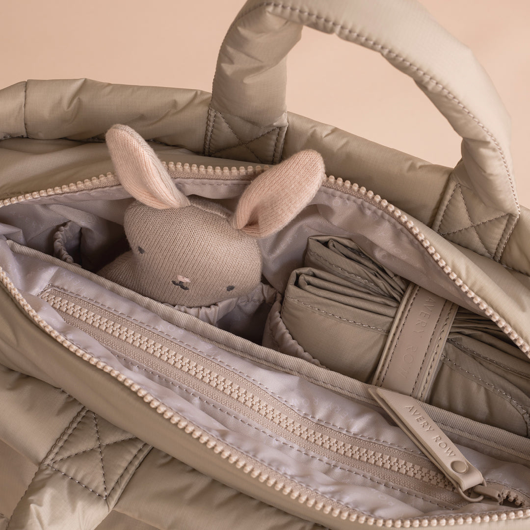 Avery Row - Baby Changing Tote Bag - Oyster - Mabel & Fox