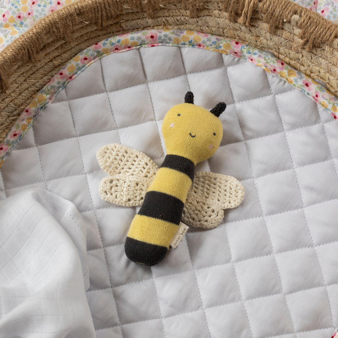 Avery Row - Baby Rattle - Buzzing Bee - Mabel & Fox
