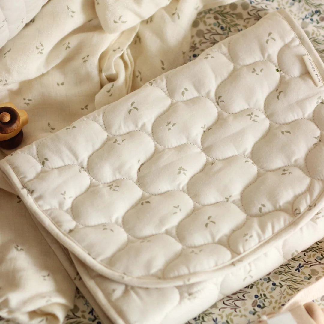 Avery Row - Changing Basket Liner - Nettle scatter - Mabel & Fox