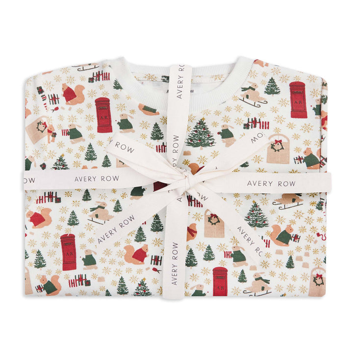 Avery Row -  Children's Jersey Pyjamas - Festive Forest - Mabel & Fox