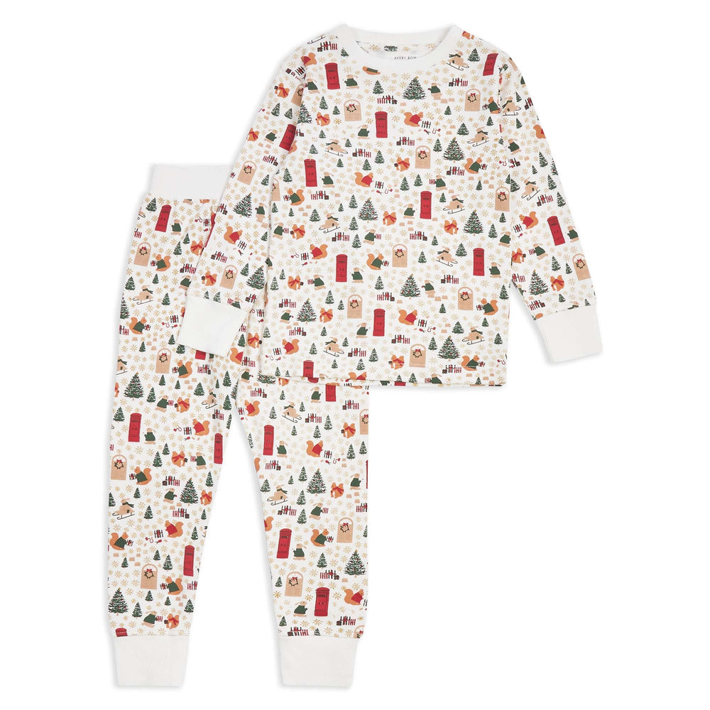 Avery Row -  Children's Jersey Pyjamas - Festive Forest - Mabel & Fox