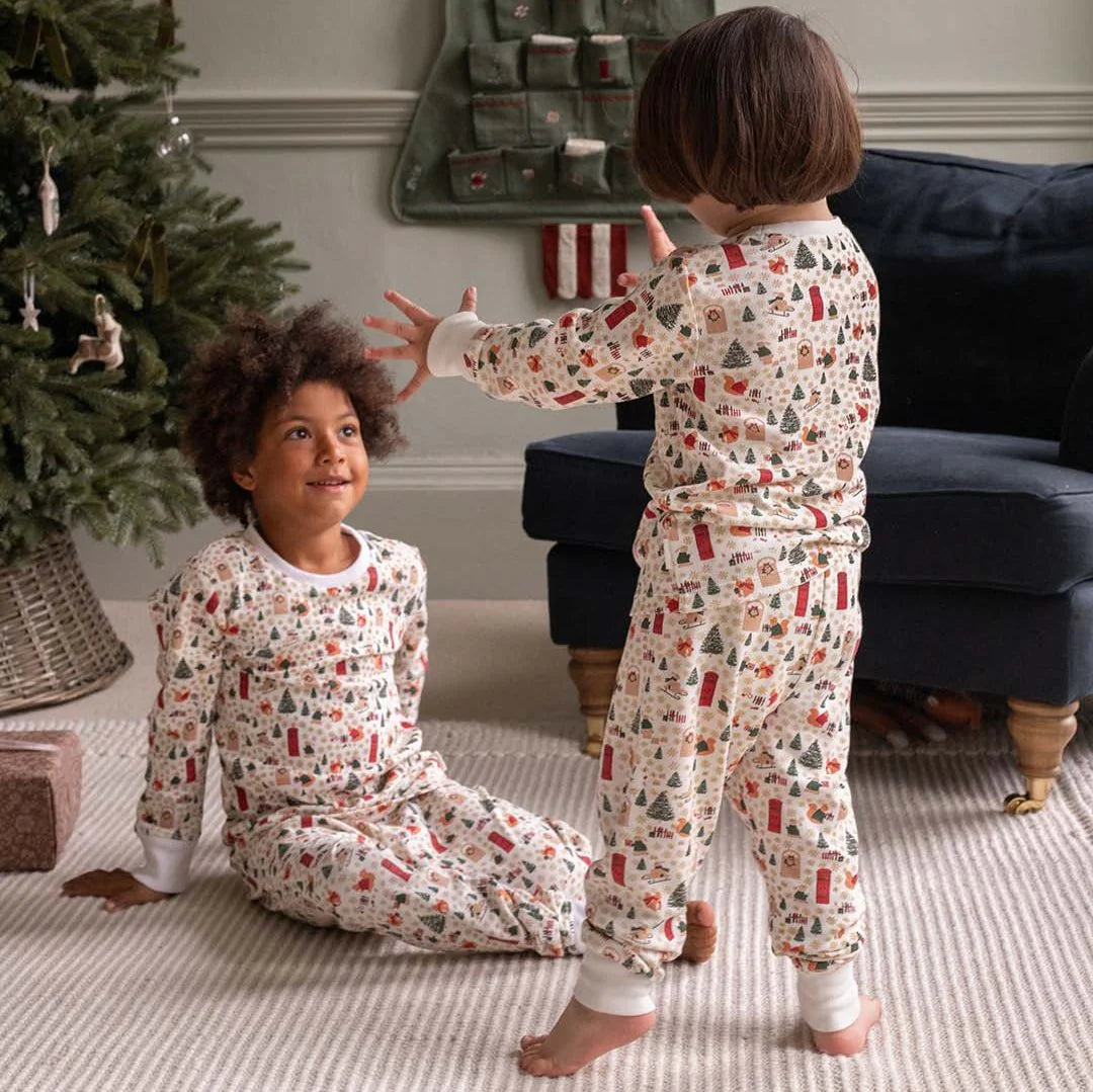 Avery Row -  Children's Jersey Pyjamas - Festive Forest - Mabel & Fox
