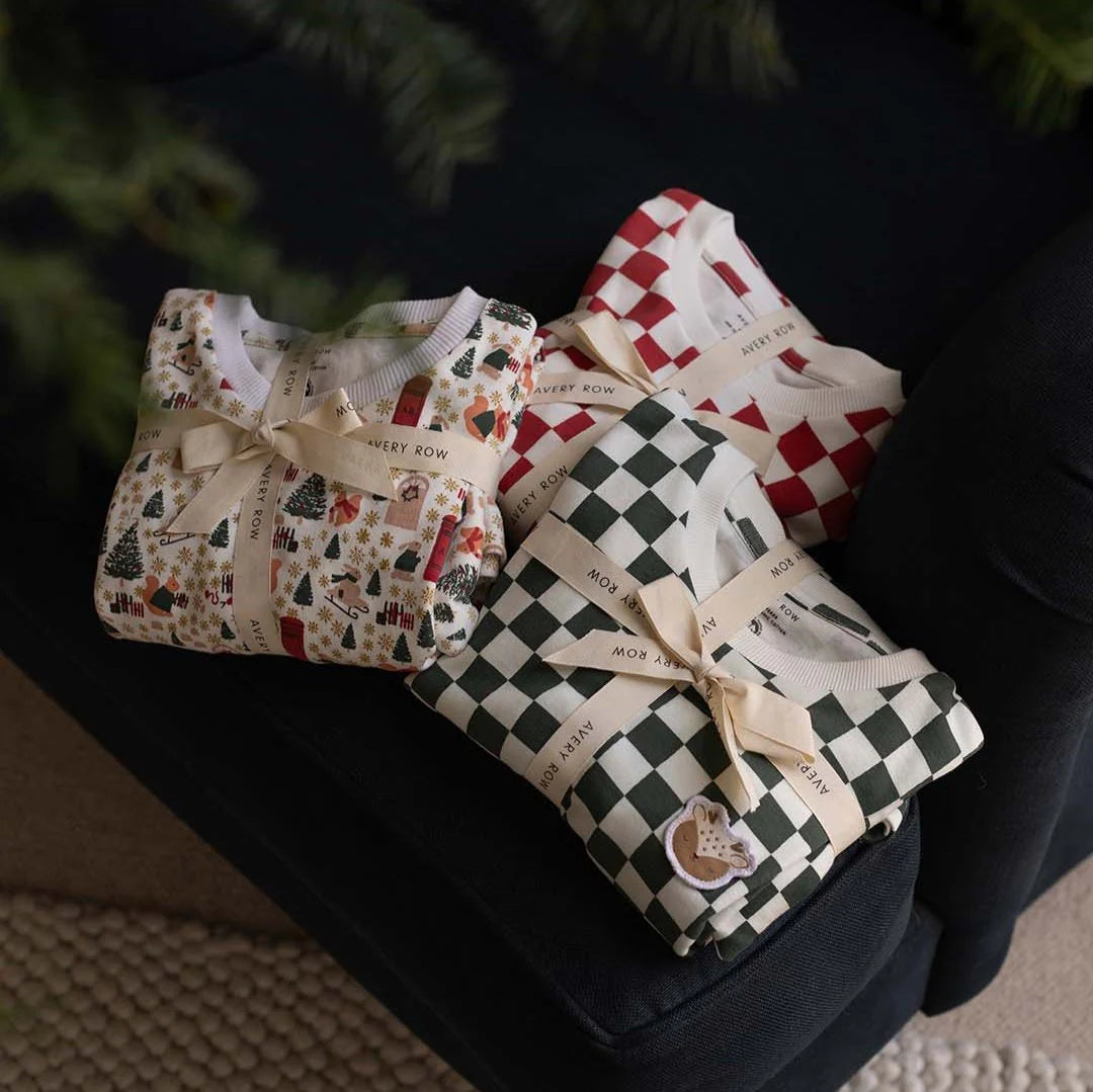 Avery Row -  Children's Jersey Pyjamas - Festive Forest - Mabel & Fox