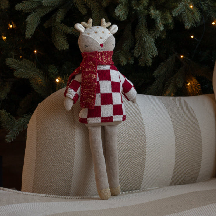 Avery Row - Christmas Knitted Toddler Toy - Reindeer - Mabel & Fox