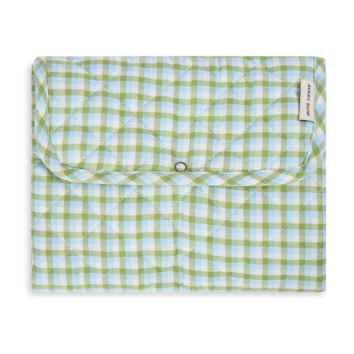 Avery Row - Cotton Travel Baby Changing Mat - Greenhouse Gingham - Mabel & Fox