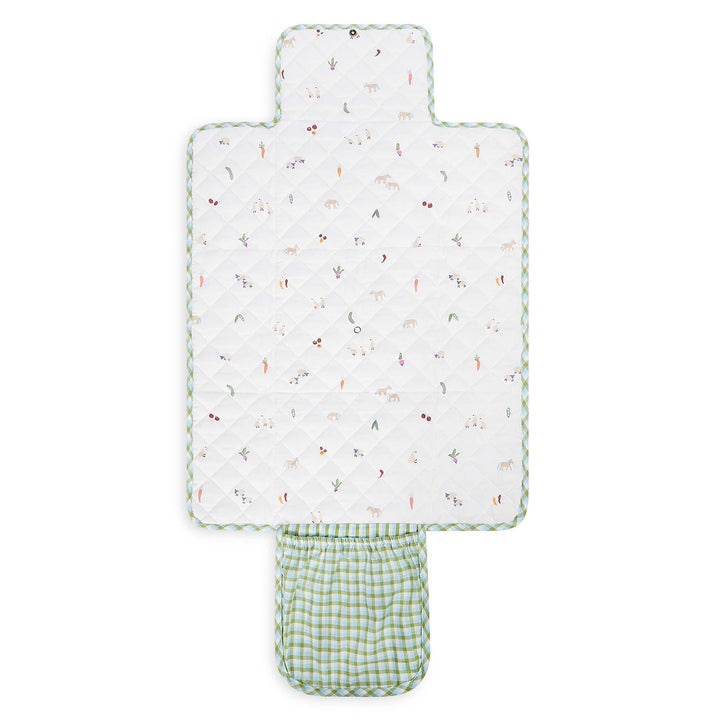 Avery Row - Cotton Travel Baby Changing Mat - Greenhouse Gingham - Mabel & Fox