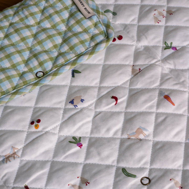Avery Row - Cotton Travel Baby Changing Mat - Greenhouse Gingham - Mabel & Fox