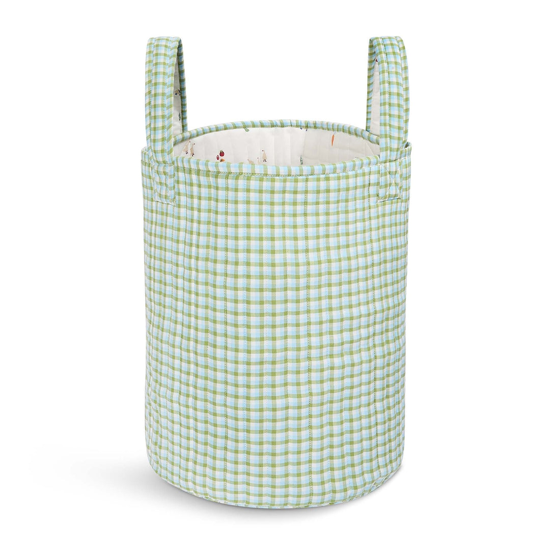 Avery Row - Large Quilted Storage Basket - Greenhouse Gingham / Little Farm - Mabel & Fox