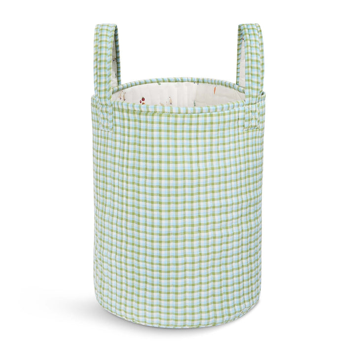 Avery Row - Large Quilted Storage Basket - Greenhouse Gingham / Little Farm - Mabel & Fox