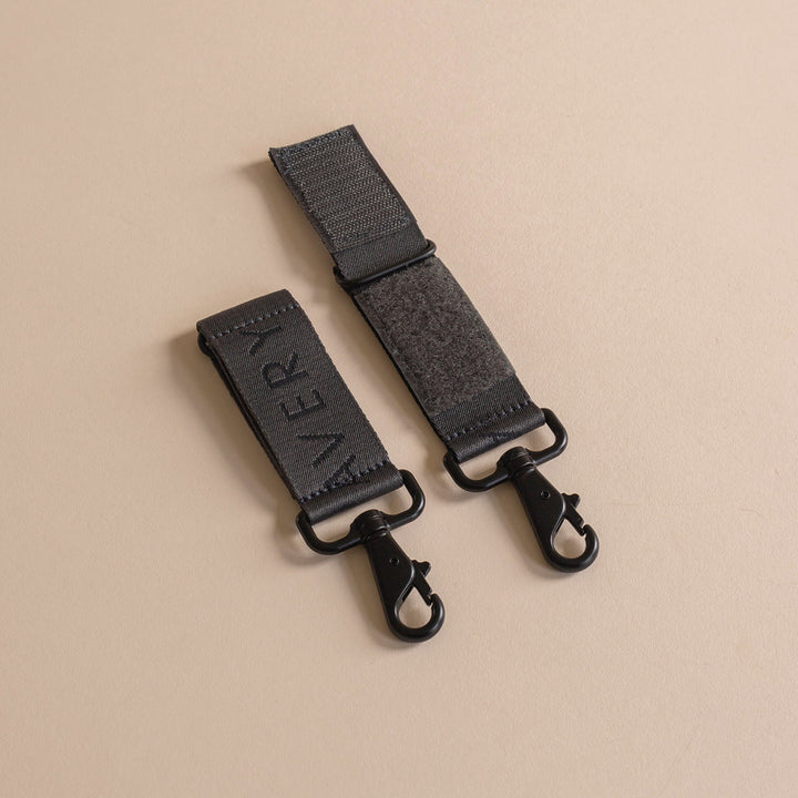 Avery Row - Logo Pram Bag Clips - Black - Mabel & Fox