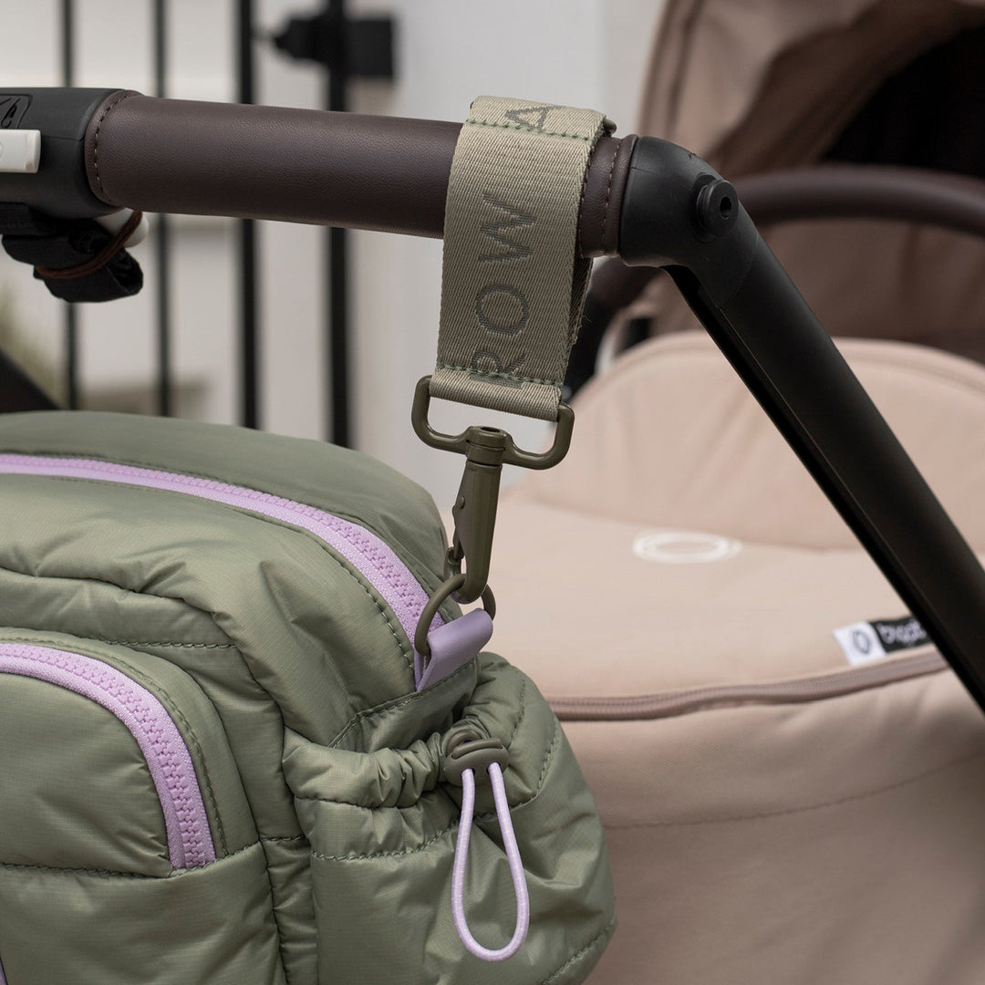 Avery Row - Logo Pram Bag Clips - Olive Green - Mabel & Fox