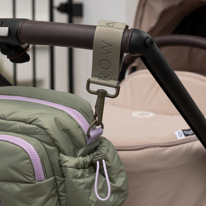 Avery Row - Logo Pram Bag Clips - Olive Green - Mabel & Fox