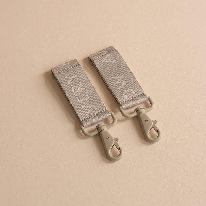 Avery Row - Logo Pram Bag Clips - Oyster - Mabel & Fox