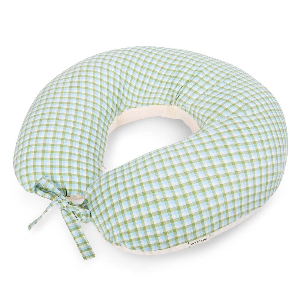 Avery Row - Nursing Pillow - Greenhouse Gingham - Mabel & Fox