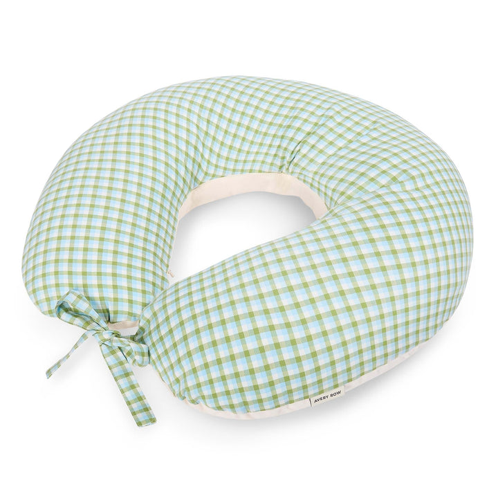 Avery Row - Nursing Pillow - Greenhouse Gingham - Mabel & Fox