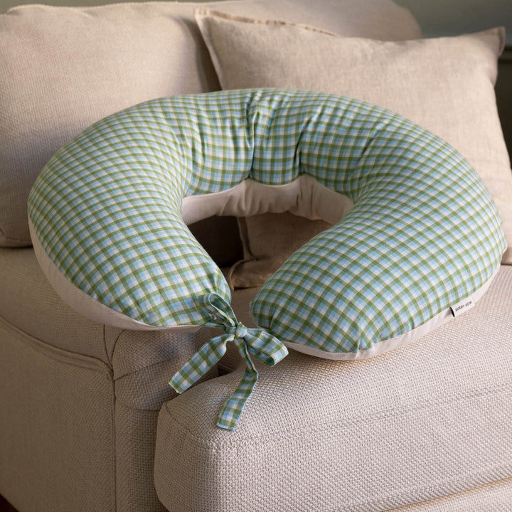 Avery Row - Nursing Pillow - Greenhouse Gingham - Mabel & Fox