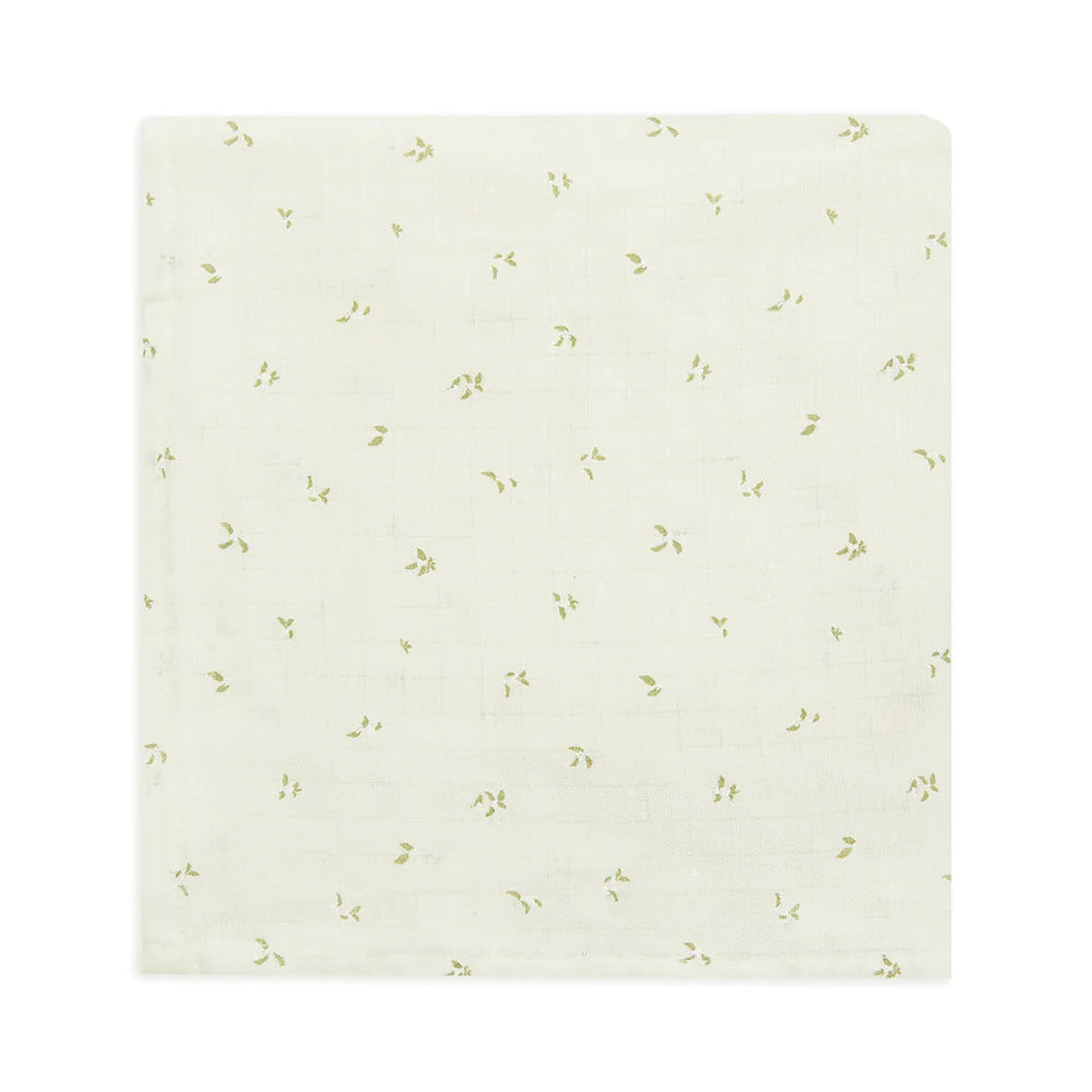 Avery Row - Organic Baby Large Muslin Swaddle - Nettle Scatter - Mabel & Fox