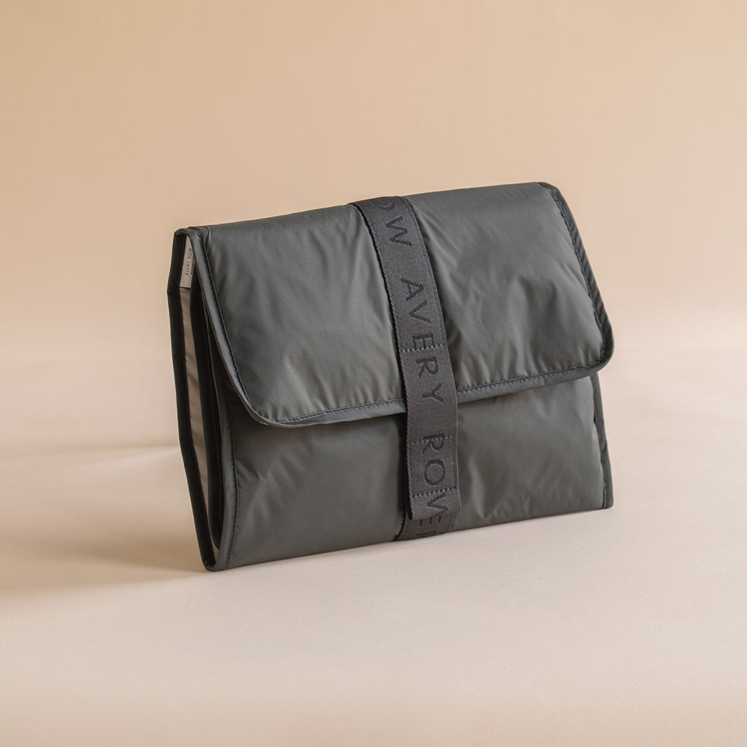 Avery Row - Recycled Nylon Travel Baby Changing Mat - Black - Mabel & Fox