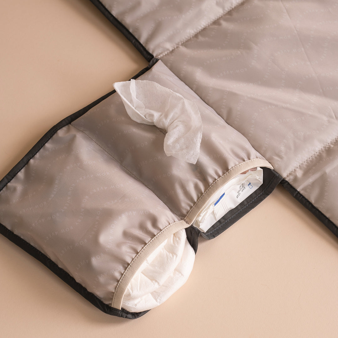 Avery Row - Recycled Nylon Travel Baby Changing Mat - Black - Mabel & Fox