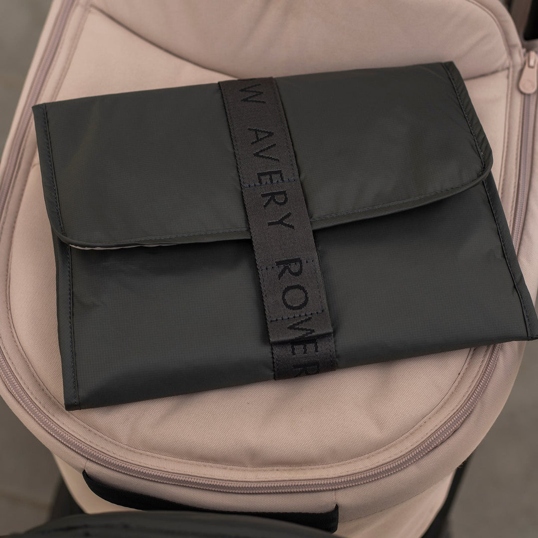 Avery Row - Recycled Nylon Travel Baby Changing Mat - Black - Mabel & Fox