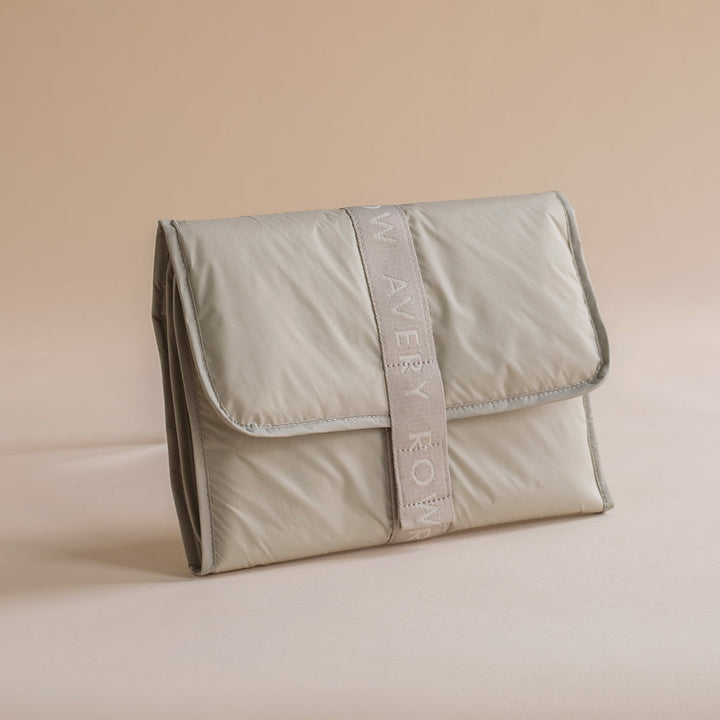 Avery Row - Recycled Nylon Travel Baby Changing Mat - Oyster - Mabel & Fox