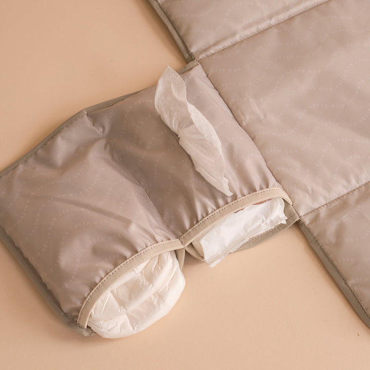 Avery Row - Recycled Nylon Travel Baby Changing Mat - Oyster - Mabel & Fox