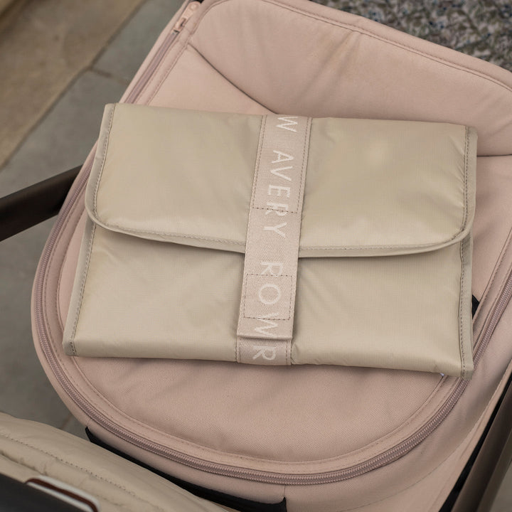 Avery Row - Recycled Nylon Travel Baby Changing Mat - Oyster - Mabel & Fox