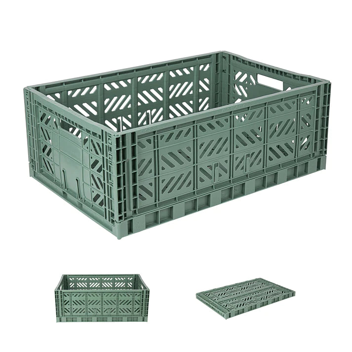 Aykasa Folding Storage Crate - Maxi - Almond Green - Mabel & Fox