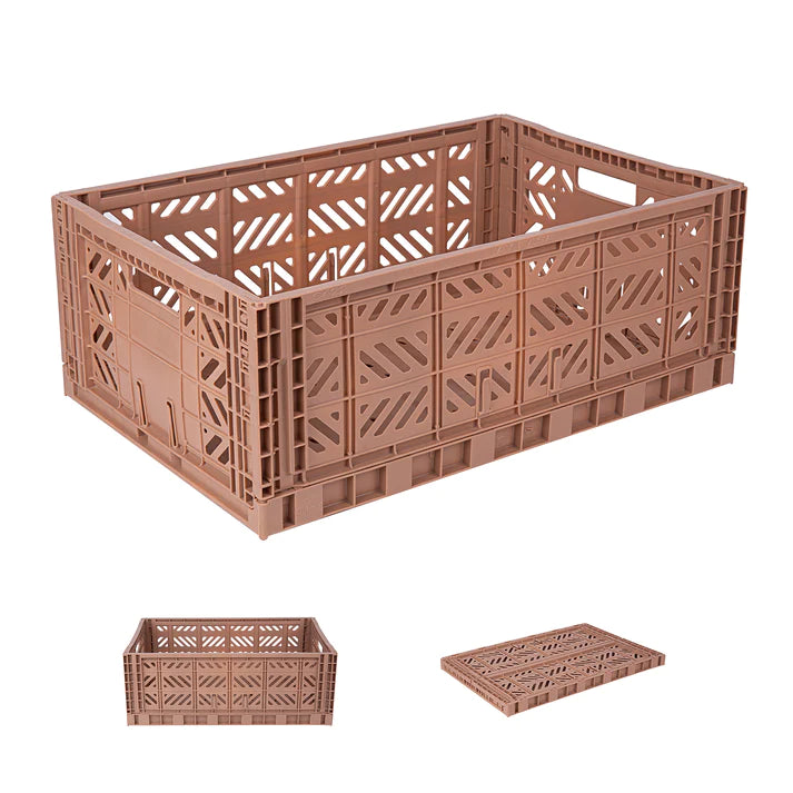 Aykasa Folding Storage Crate - Maxi - Warm Taupe - Mabel & Fox