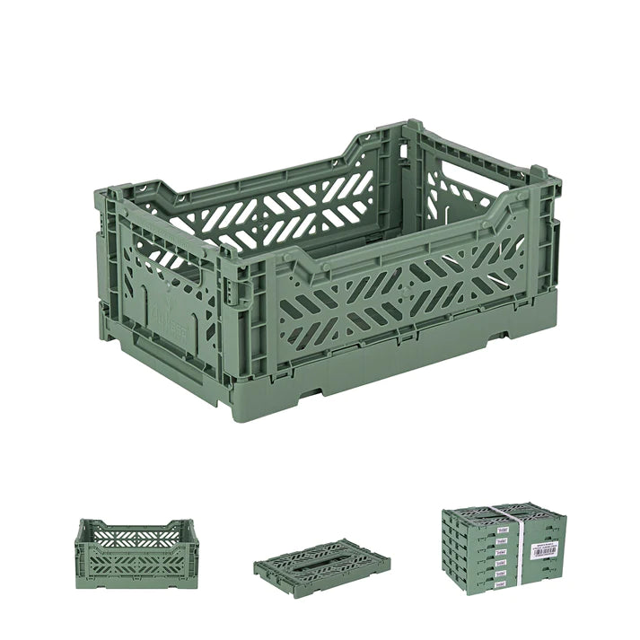 Aykasa Folding Storage Crate - Mini - Almond Green - Mabel & Fox