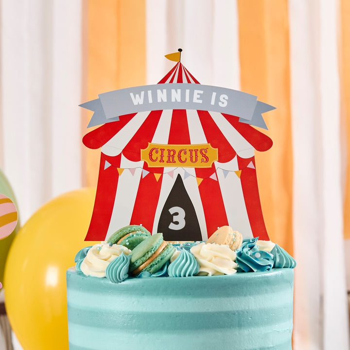 HootyBalloo By Green Club - Circus Customisable Card Cake Topper