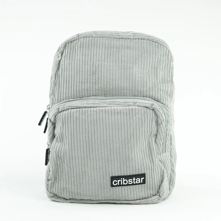 Cribstar Corduroy Kids Backpack Cloudy Grey Mabel Fox