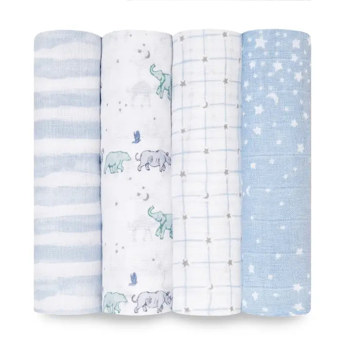 Aden + Anais - Large Cotton Swaddles - Rising Star (4 Pack) - Mabel & Fox