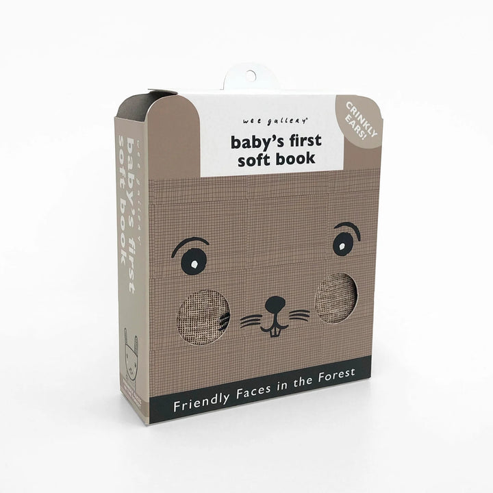 Wee Gallery - Soft Cloth Book - Friendly Face in the Forest - Bunny