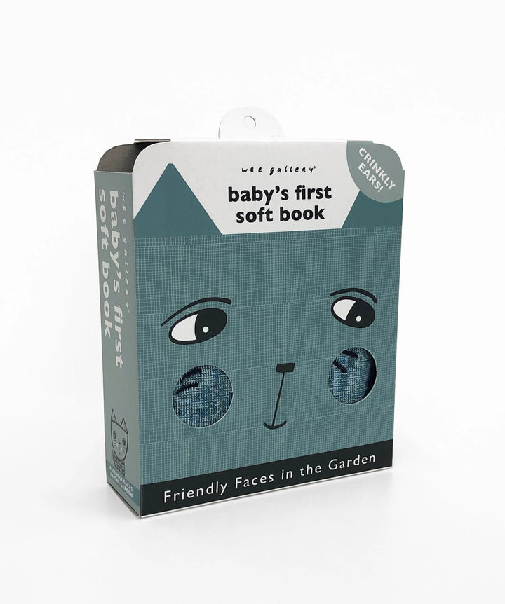 Wee Gallery - Soft Cloth Book - Friendly Face in the Garden - Cat