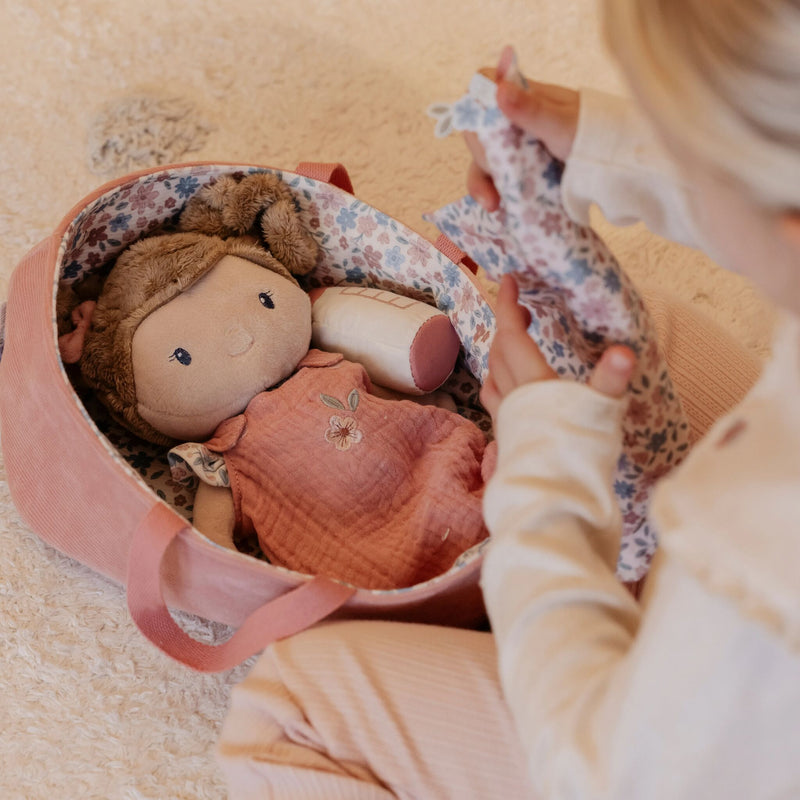 Little Dutch - Baby Doll in Basket Rosa - Mabel & Fox